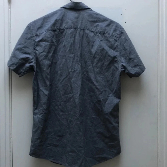 Selected Homme Identity short sleeve button down blue  cotton summer shirt small - Picture 6 of 7